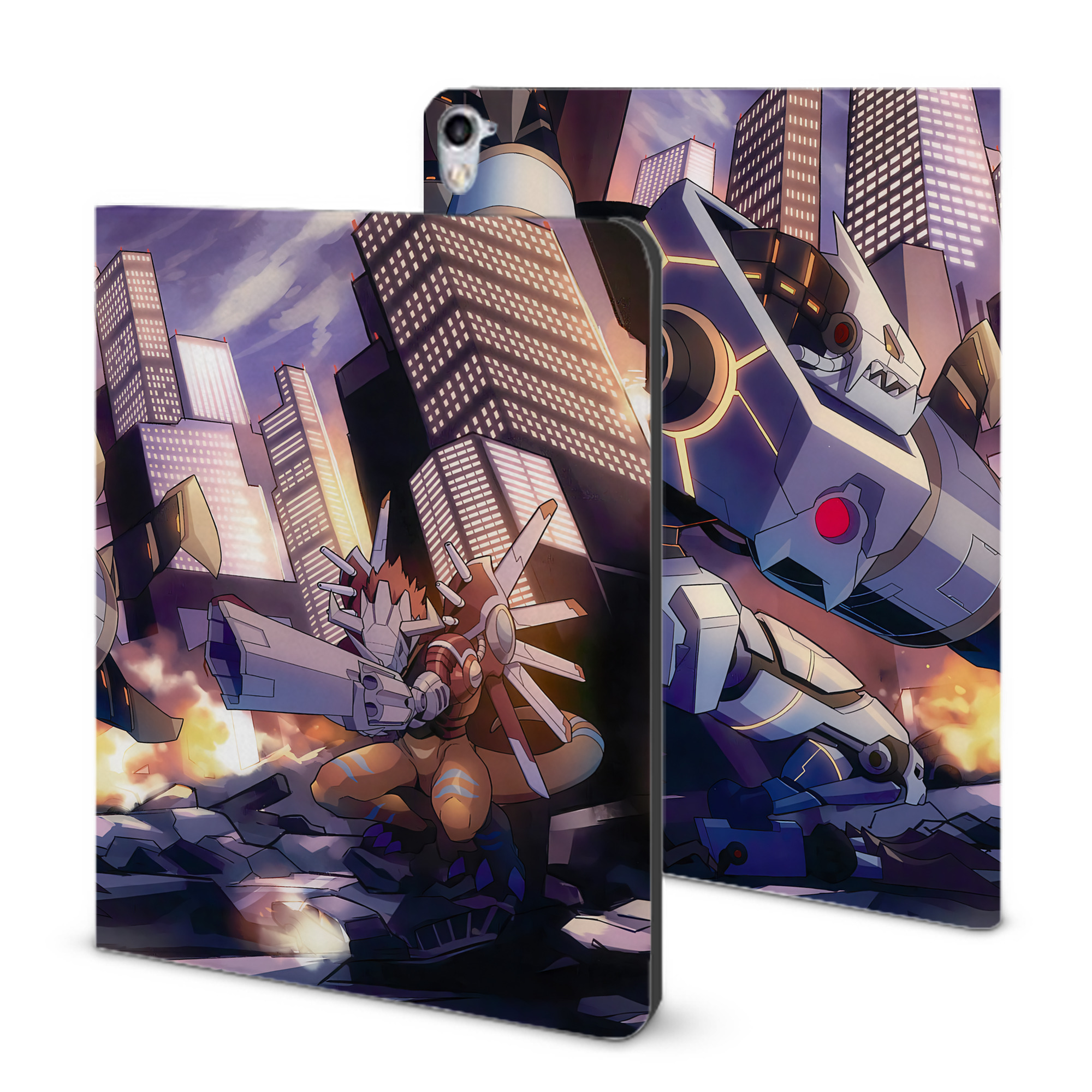 （画像用） Digimon デジタルモンスター/デジモン IPad ケース ブック型 PUレザー TPU 耐衝撃 軽量 薄型 ペン収納なし 全面保護 IPad 各モデル対応
